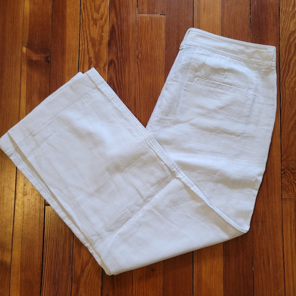 White Linen Capris